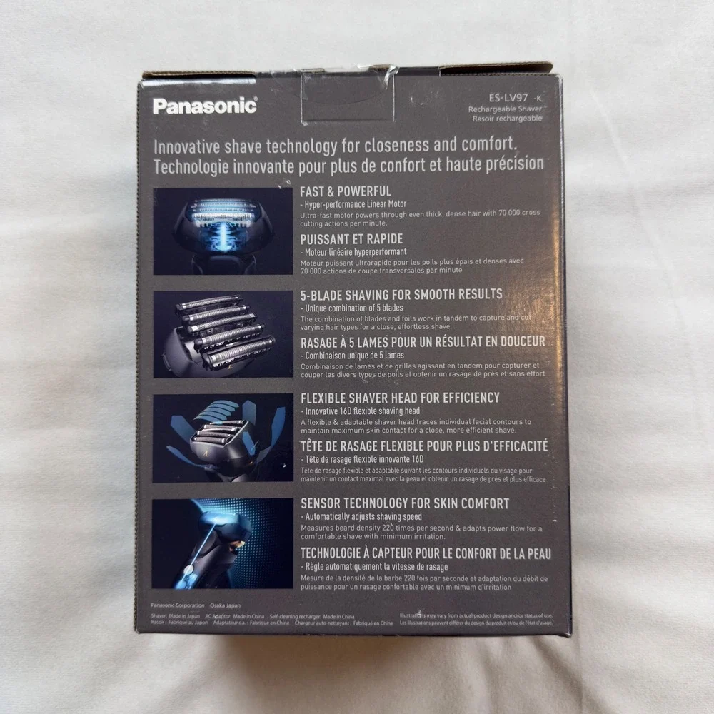 Panasonic ES-LV97-K Arc5 Mens Electric Shaver 5-Blade Wet Dry with Charging Dock